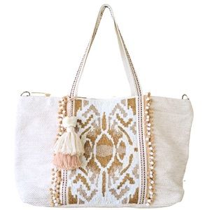 America & Beyond Beaded Tote Bag
